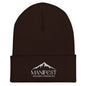 Manifest Decide Vision Do embroidered beanie — motivational winter beanie by DHA Clothing Co.
