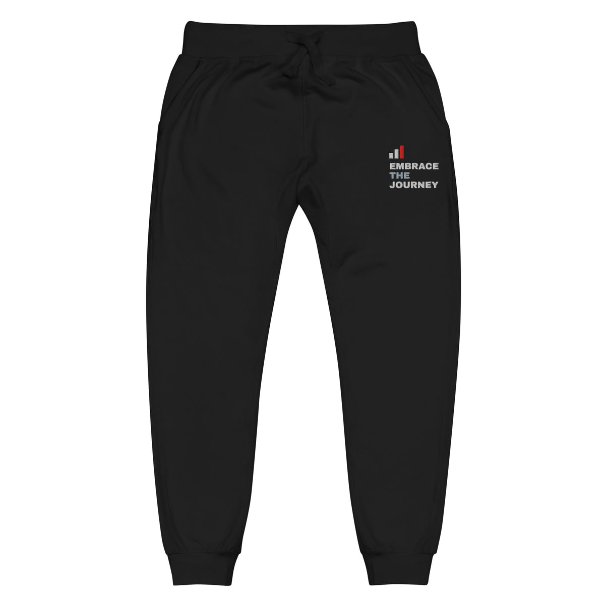 Embrace the Journey Clean Stack Joggers in Black — front view