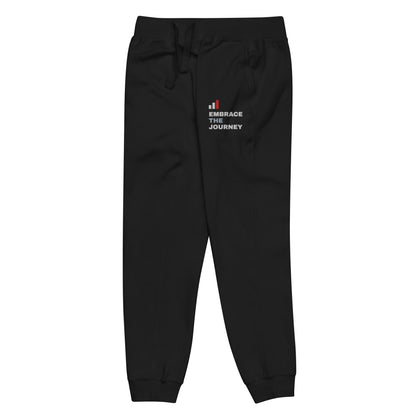 Embrace the Journey Clean Stack Joggers in Black — front-left view