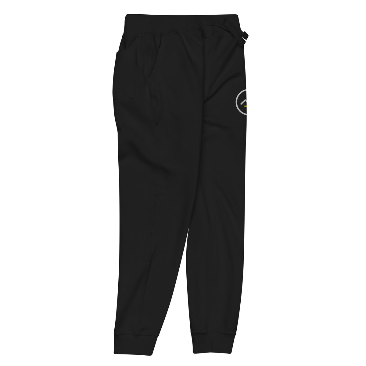 Summit Emblem Joggers in Black — front-right view