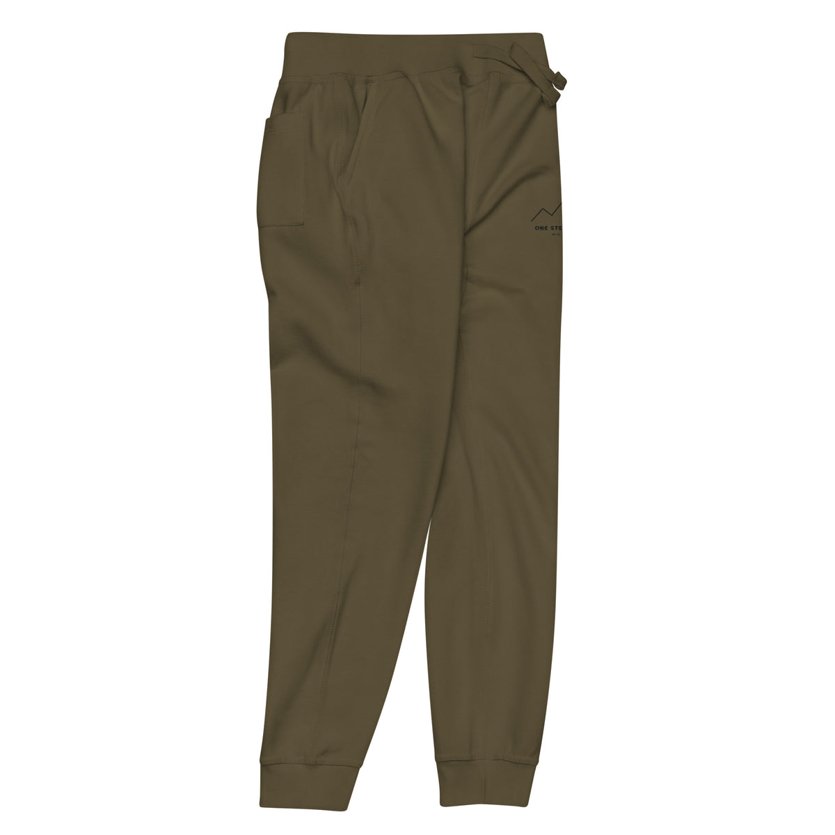 One Step at a Time Joggers in Military Green — front-right view