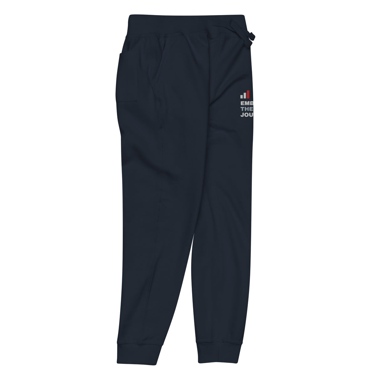 Embrace the Journey Clean Stack Joggers in Navy Blazer — front-right view
