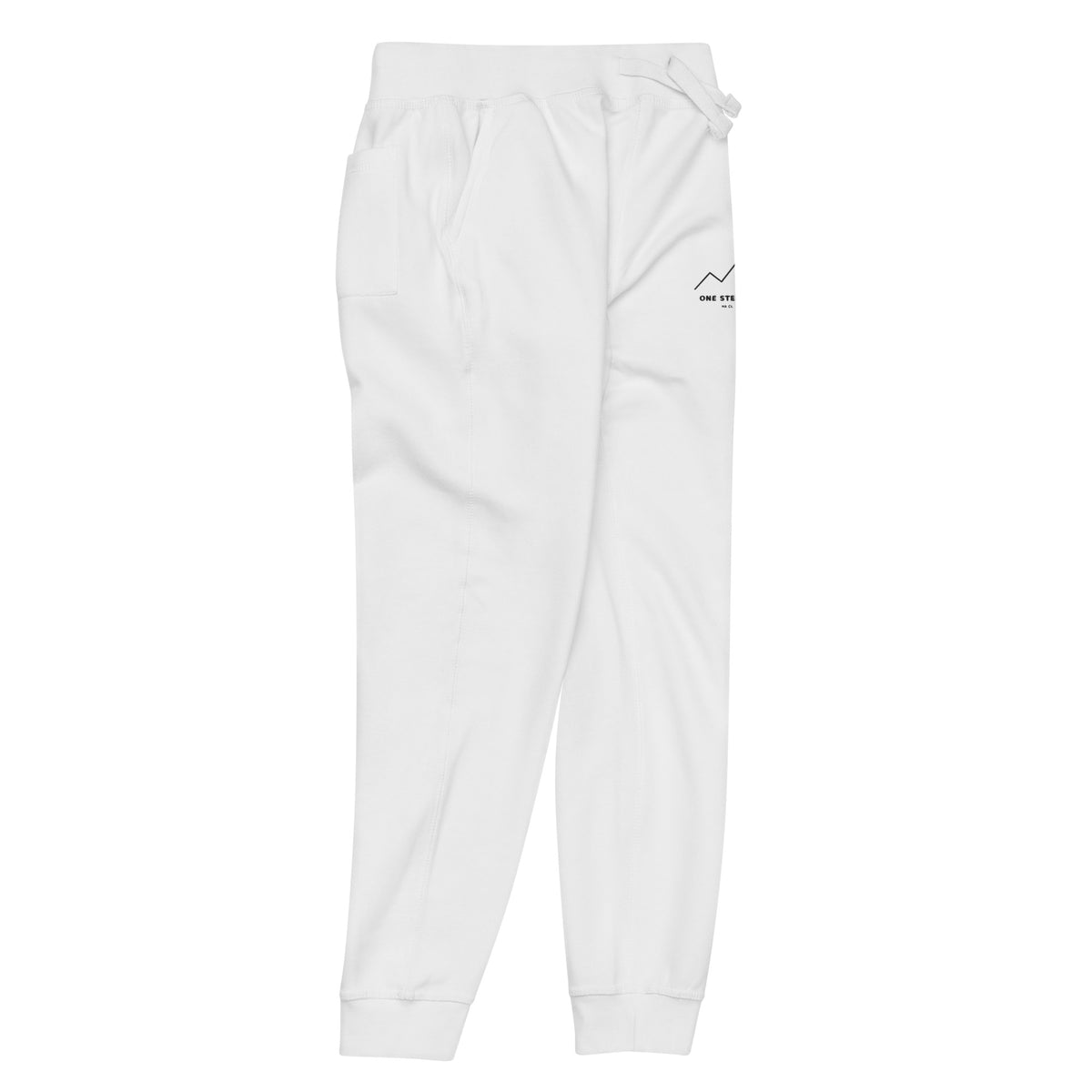 One Step at a Time Joggers in White — front-right view