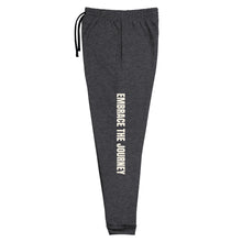 Embrace the Journey joggers in Charcoal Heather — left-leg view