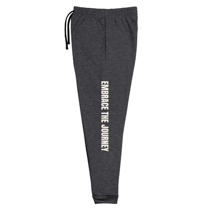 Embrace the Journey joggers in Charcoal Heather — left-leg view