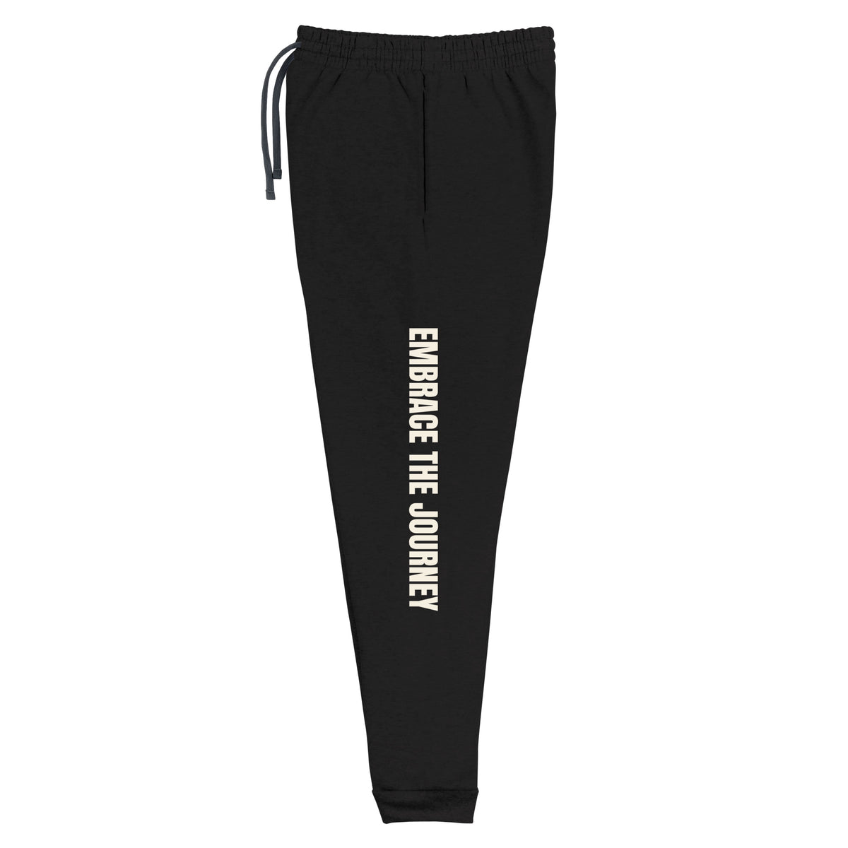 Embrace the Journey joggers in Black — left-leg view