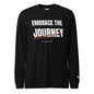 Embrace the Journey Athletic Long Sleeve T-Shirt in Black — front view with Speed Slash graphic