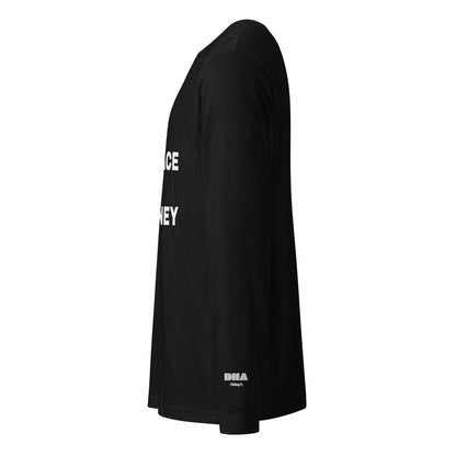 Embrace the Journey Clean Stack Long Sleeve T-Shirt in Black — left side view