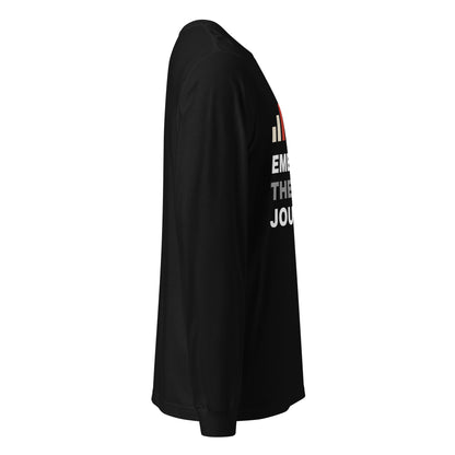Embrace the Journey Clean Stack Long Sleeve T-Shirt in Black — right side view