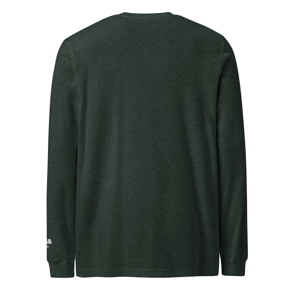 Summit Emblem long sleeve t-shirt in Heather Forest — back view