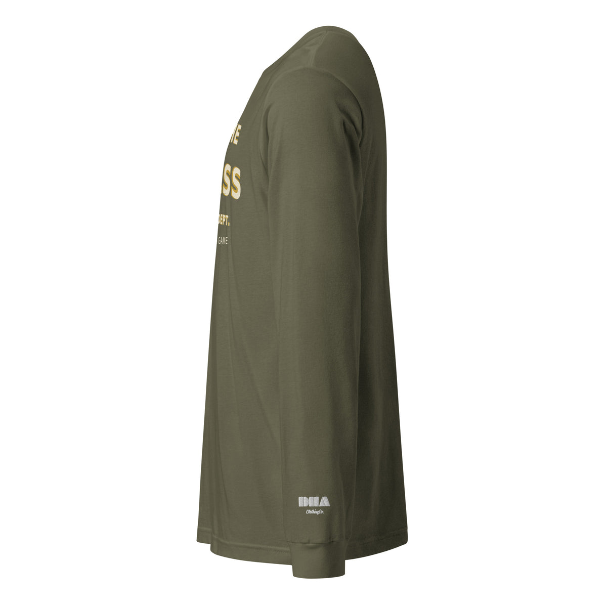 Trust the Process Long Sleeve T-Shirt in Military Green — left side view