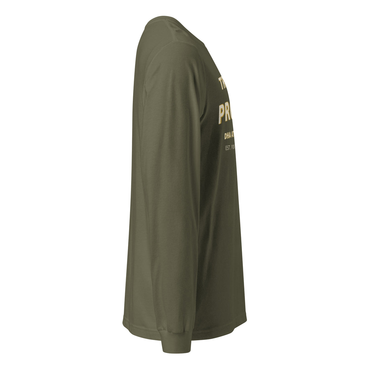 Trust the Process Long Sleeve T-Shirt in Military Green — right side view