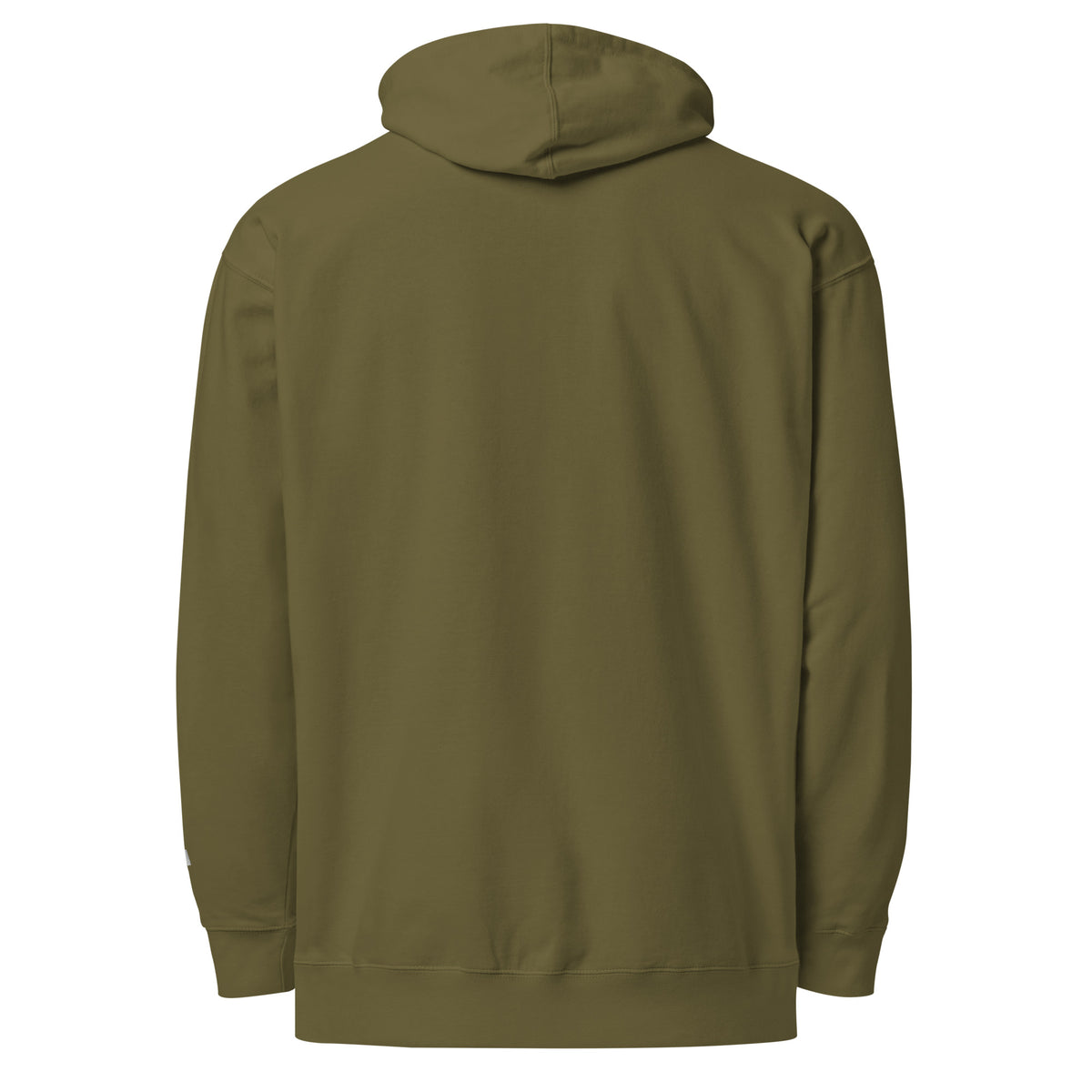 Trust the Process hoodie in Army — back view