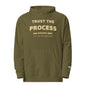 Trust the Process hoodie in Army — front view