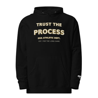 Trust the Process hoodie in Black — front view