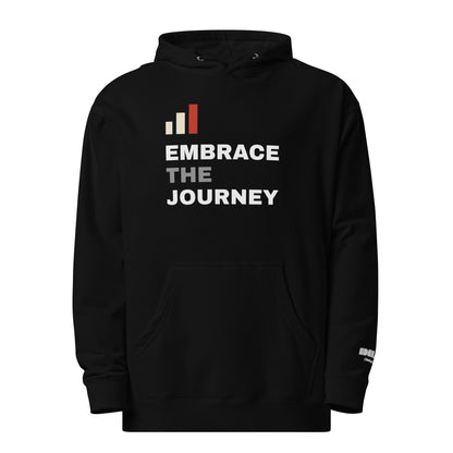 Embrace the Journey Clean Stack hoodie in Black — front view