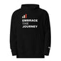 Embrace the Journey Clean Stack hoodie in Black — front view