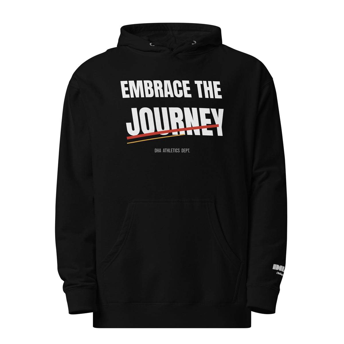 Embrace the Journey Athletic hoodie in Black — front view