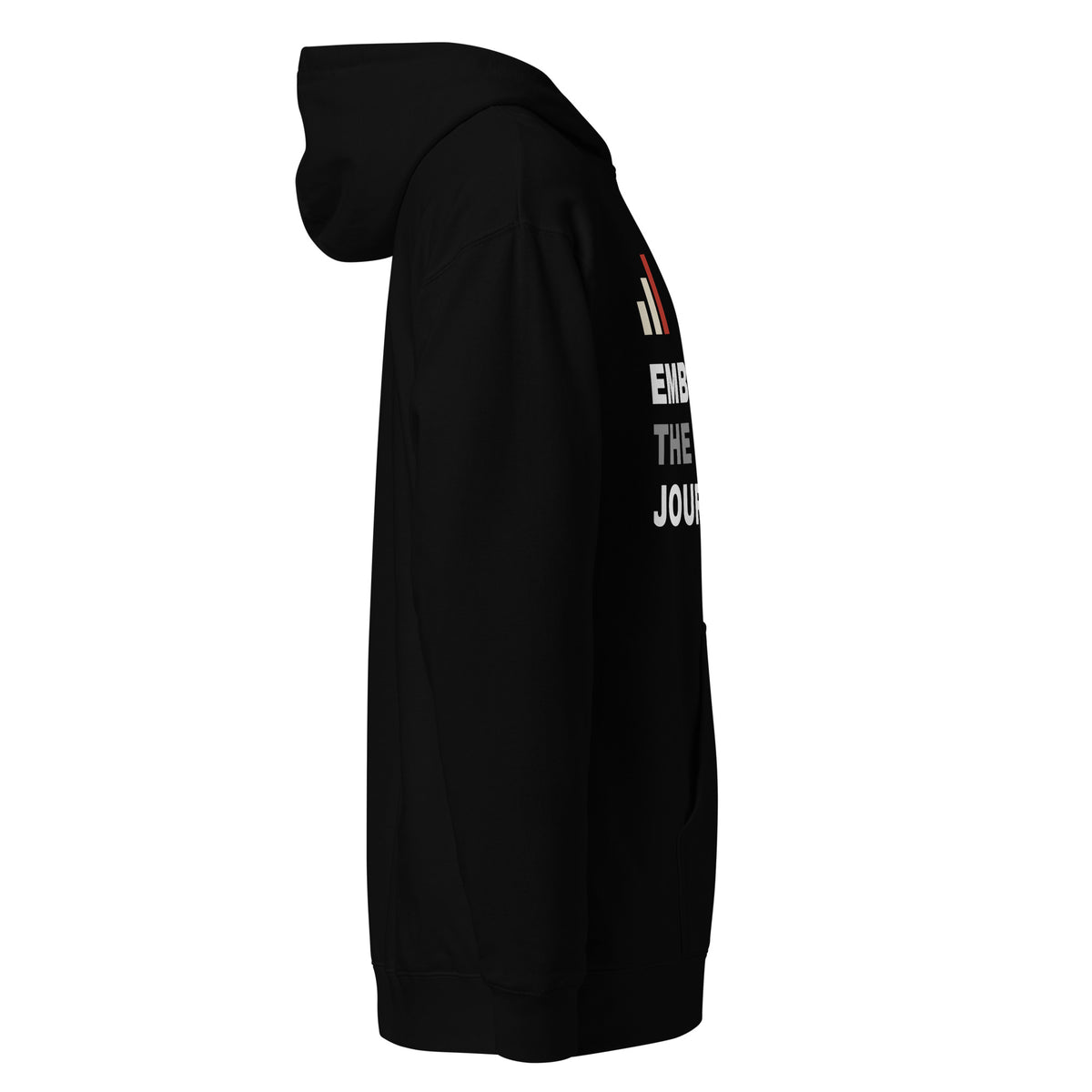 Embrace the Journey Clean Stack hoodie in Black — right view
