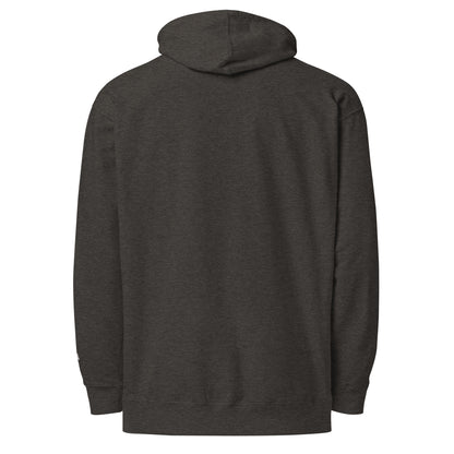 Embrace the Journey Athletic hoodie in Charcoal Heather — back view
