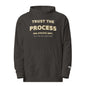 Trust the Process hoodie in Charcoal Heather — front view