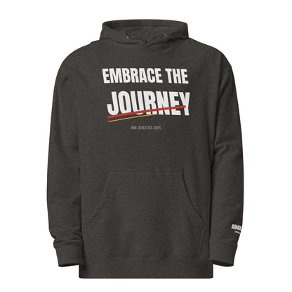 Embrace the Journey Athletic hoodie in Charcoal Heather — front view