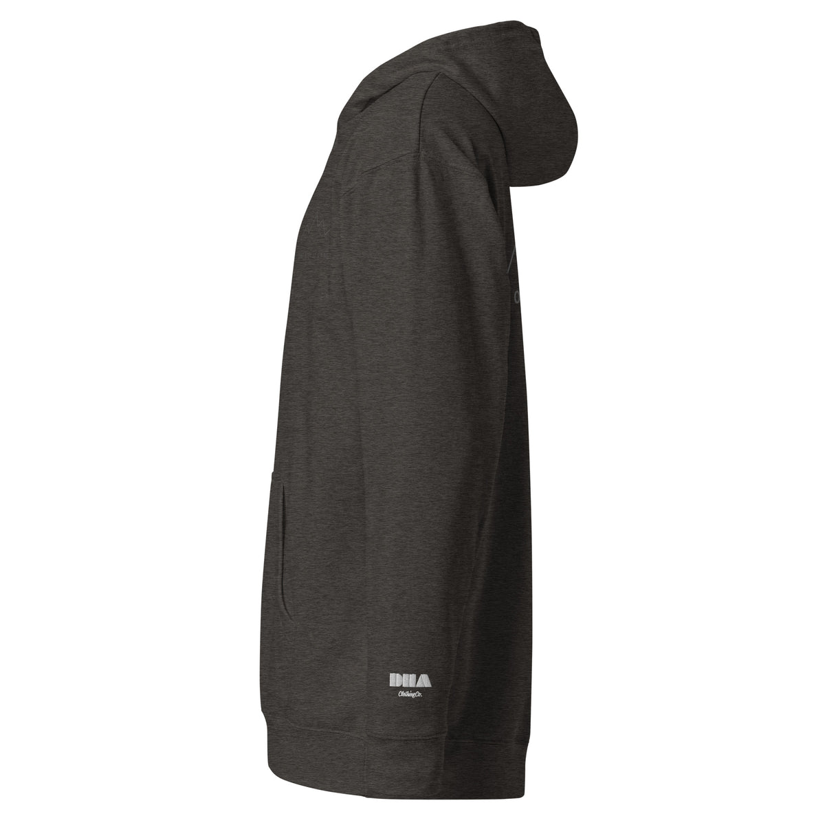 One Step at a Time Hoodie in Charcoal Heather — left view