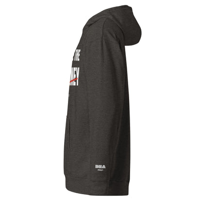 Embrace the Journey Athletic hoodie in Charcoal Heather — left view