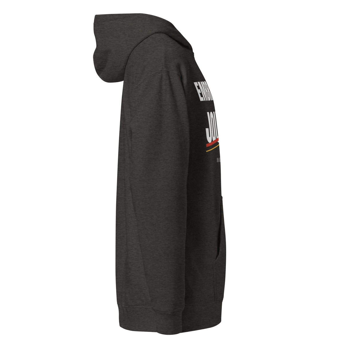 Embrace the Journey Athletic hoodie in Charcoal Heather — right view