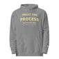 Trust the Process hoodie in Gunmetal Heather — front view