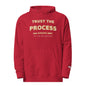 Trust the Process hoodie in Red — front view