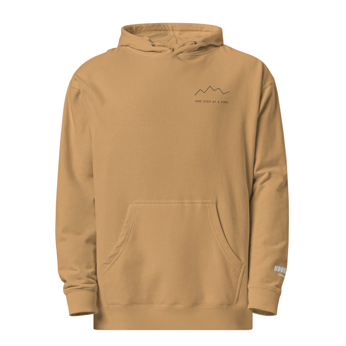One Step at a Time Hoodie in Sandstone — front view