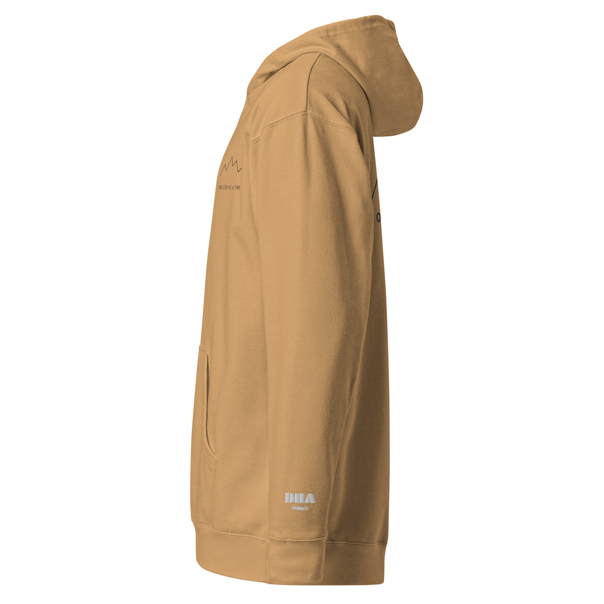 One Step at a Time Hoodie in Sandstone — left view