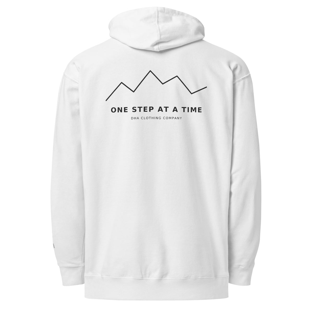 One Step at a Time Hoodie in White — back view