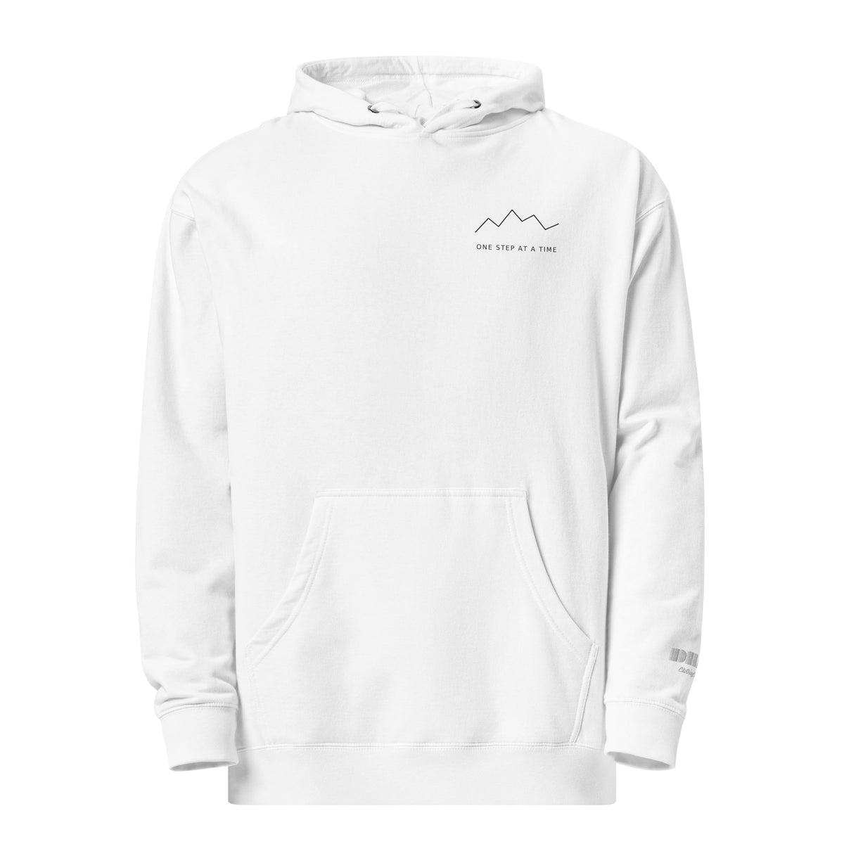 One Step at a Time Hoodie in White — front view