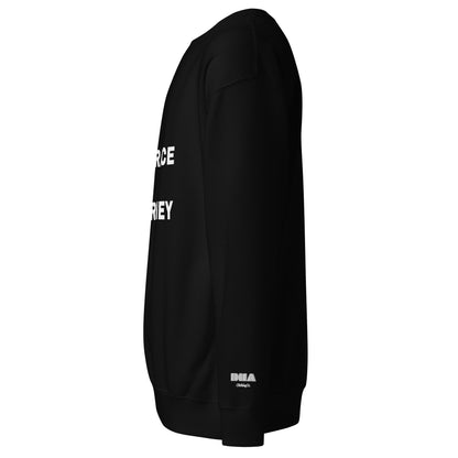 Embrace the Journey Clean Stack Crewneck Sweatshirt in Black — left side view