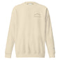 One Step at a Time Crewneck Sweatshirt in Bone — front view with charcoal left-chest mountain print