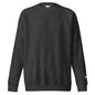 One Step at a Time Crewneck Sweatshirt in Charcoal Heather — front view with charcoal left-chest mountain print