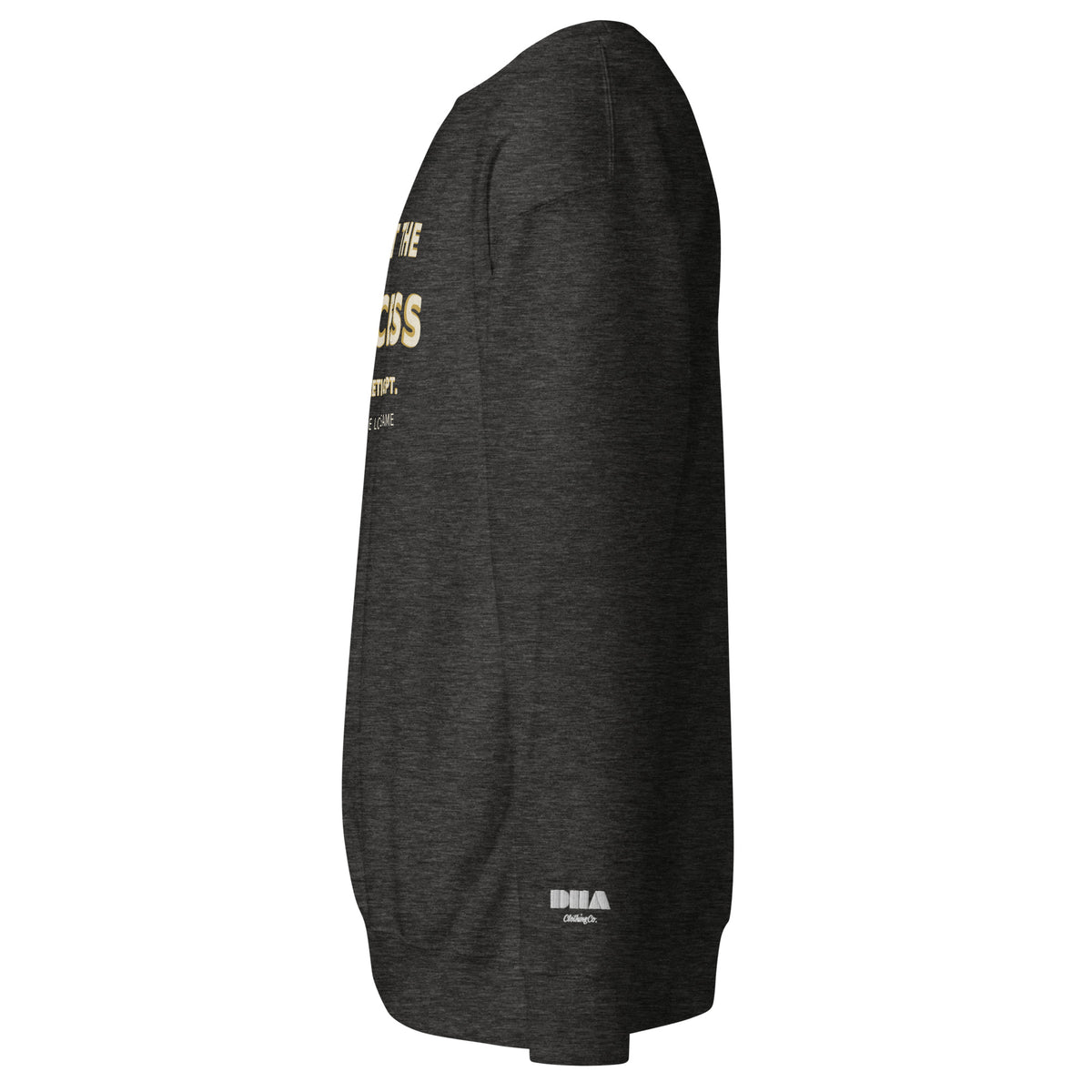 Trust the Process Crewneck Sweatshirt in Charcoal Heather — left side view