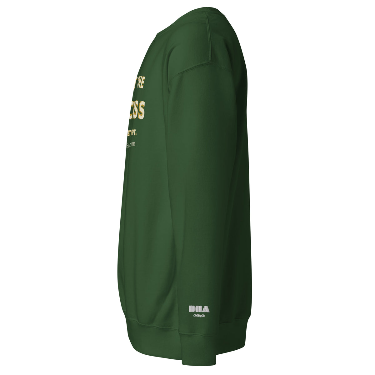 Trust the Process Crewneck Sweatshirt in Forest Green — left side view