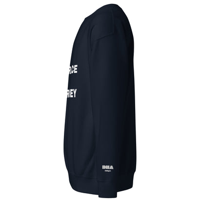 Embrace the Journey Clean Stack Crewneck Sweatshirt in Navy Blazer — left side view