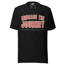 Embrace the Journey motivational t-shirt in Black — front view