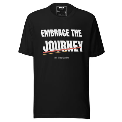 Embrace the Journey athletic t-shirt in Black — front view