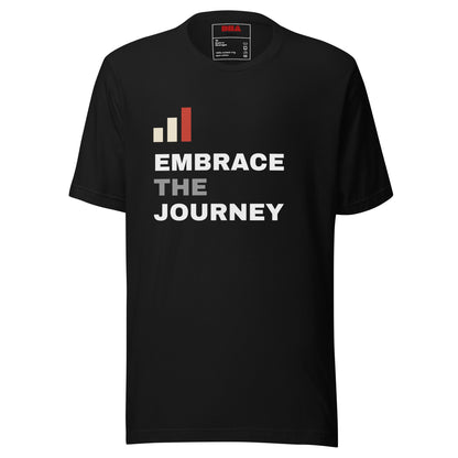 Embrace the Journey Clean Stack t-shirt in Black — front view