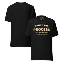 Trust the Process motivational t-shirt in Black — front and back view