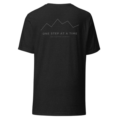 One Step at a Time T-Shirt in Black Heather — back view