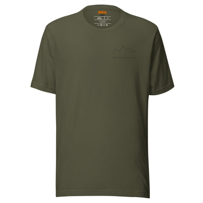 One Step at a Time inspirational t-shirt in Military Green — front view
