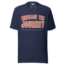 Embrace the Journey motivational t-shirt in Navy — front view