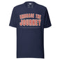 Embrace the Journey motivational t-shirt in Navy — front view