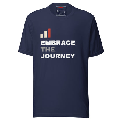 Embrace the Journey Clean Stack t-shirt in Navy — front view